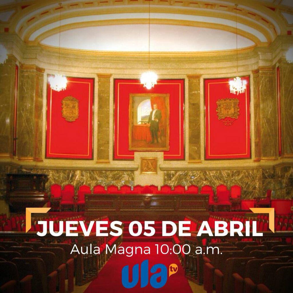 Celebra los #233 años de ULA junto a Lorenzo Mendoza presidente de Empresas Polar y Benjamín Scharifker Transmisión en Vivo por nuestro canal de #Youtube #UlaTV 
Fecha: 05 de Abril
Hora: 10:00am