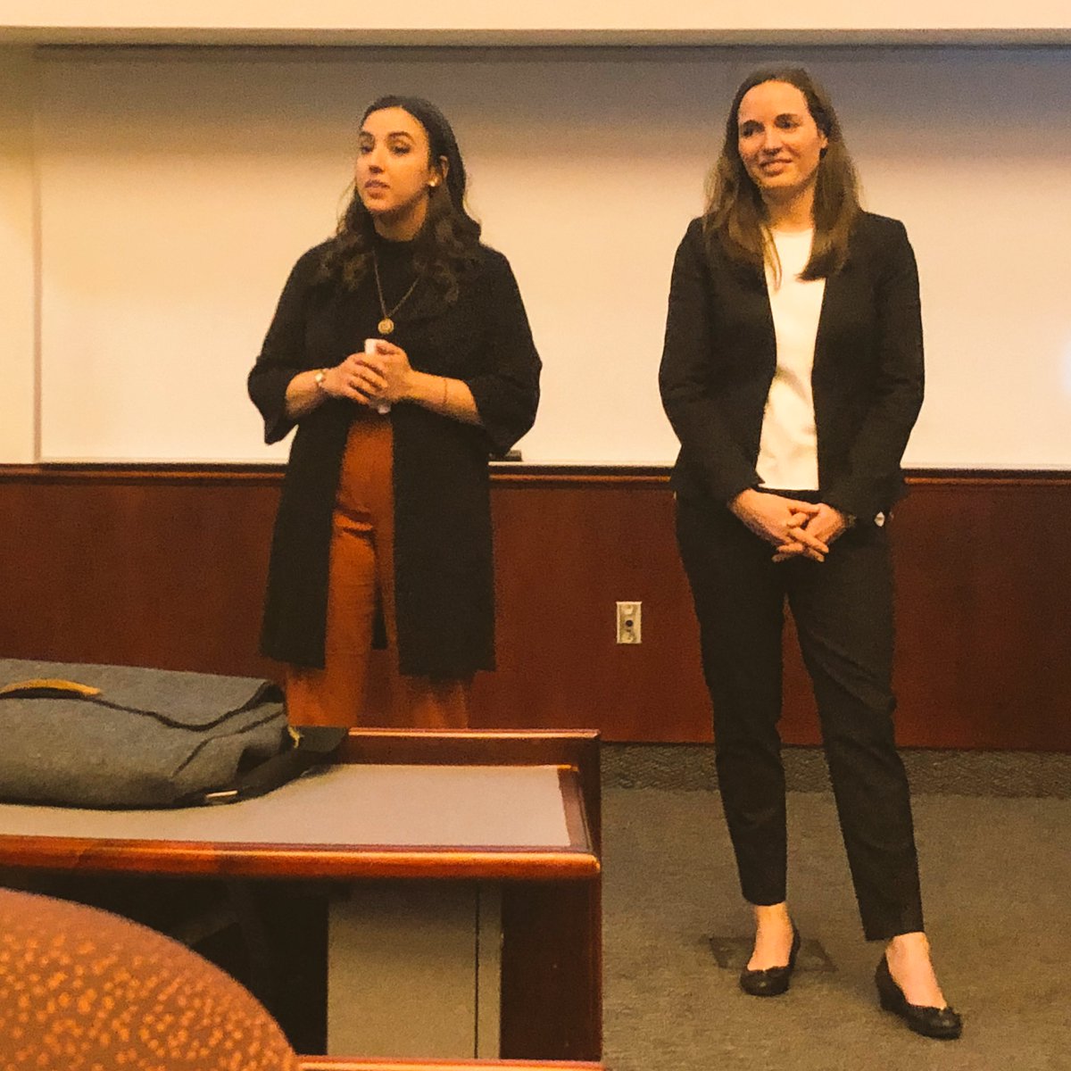 SobeySchool_SMU's tweet photo. The judges ask hard questions! #newproductcompetition @MiriamZitner @Gregor_Ash @innovacorp https://t.co/B26hrO7KcU
