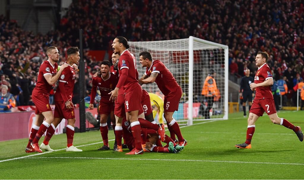 Great atmosphere, good result... but it’s only half time... #AllezAllezAllez #YNWA #UCL
