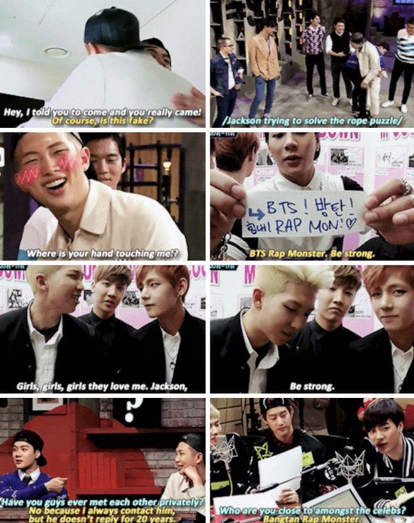 yoongifurru's tweet photo. Armys and iGot7s be fighting over whose band is the best while there’s just Jackson and Namjoon cheering and imitating eachother😍💕
Sorry eomma jin, mark and bambam😂❤️
#bts #GOT7 #JacksonWang #namjoon #rapson #jackmon https://t.co/W8HG5fKRRg