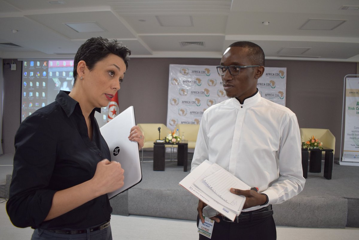 PromesseCKaniki's tweet photo. 13. @AfricaCDC &amp; @ONMNE in #Tunisia Training on #Risk_Communication in PH Emergencies in Africa:
On this 2nd day, we had a brief #Echo_session with #SouthernAfricaRCC, #southAfrica rep and #Madagascar rep in order to share with participants how this platform works.
#PHRiskCom2018 https://t.co/GdYKFb0jMK