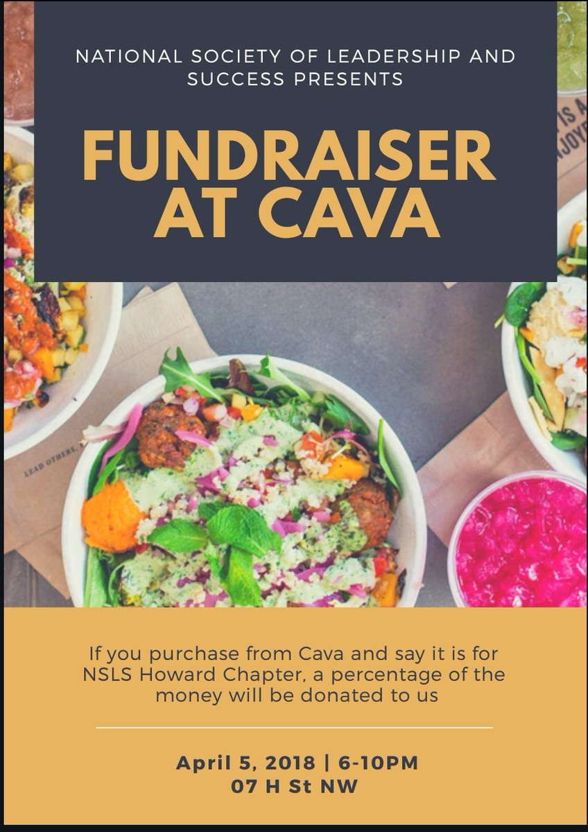 HowardNSLS's tweet image. Eat good food AND help us out. We'll be having a fundraiser tomorrow at CAVA. Please show us support!