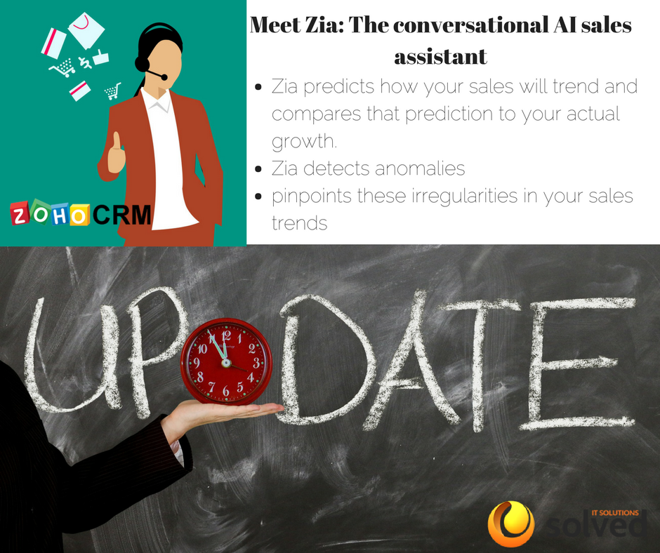 it_s_solved's tweet image. How a talking AI that has lead/deal prediction &amp;amp; tells you the win probability of each record by analyzing the activities related to each record and comparing these activities to your usual win pattern. Superb sales assistant! 
#zohocrm #zia #salesupport