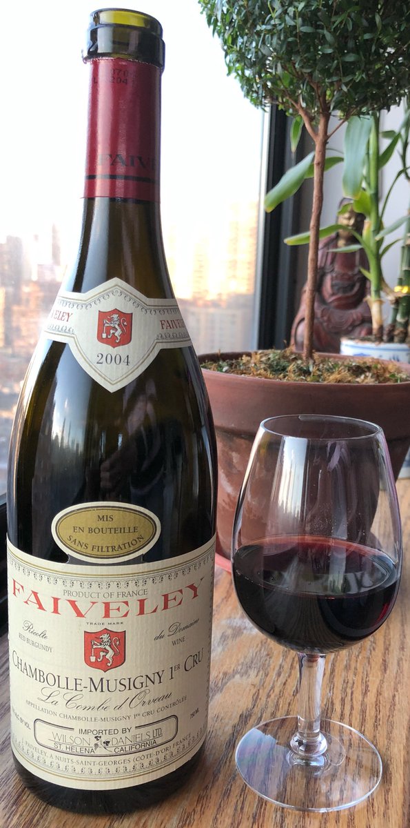 G_WineClub's tweet image. Chambolle-Musigny 1er Cru, La Combe d’Orveau, Faiveley 2004: Very good quality maturing Pinot noir with black fruits and smoky-meaty tertiary notes. Acidity and tannins structure wine and balance medium(+) body. Now - 2022
17.5/20