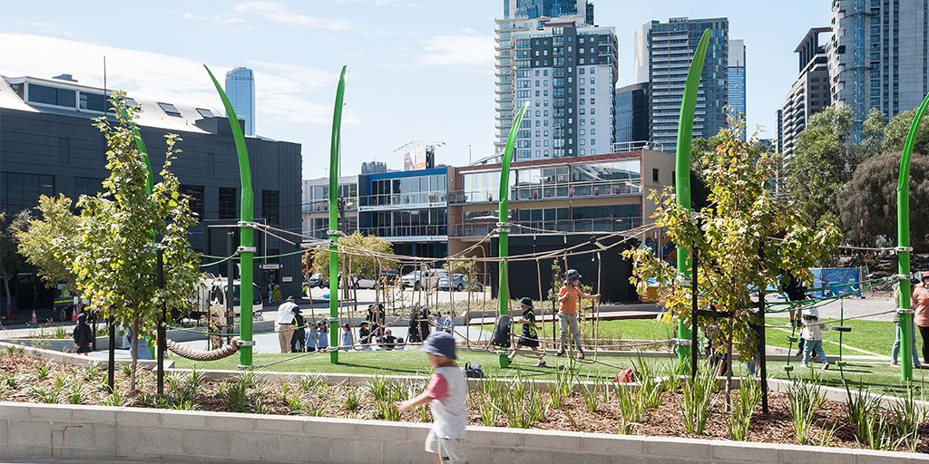 South Melbourne Primary School designed by <a href="/HayballArch/">Hayball</a> is Victoria’s first ‘vertical school’, doing away with fences as an exemplar of an educational environment shaped for the close-quartered, communal life. foreground.com.au/public-domain/… Photography by Chris Matterson Photography