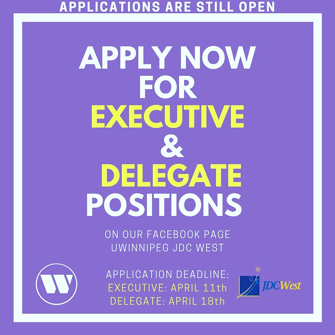 EXECUTIVE APPLICATIONS HAVE BEEN EXTENDED! Being part of JDC West allows you to stand out by expanding your network, improving your classroom skills and building your resume. Link to apply on our Facebook page!
