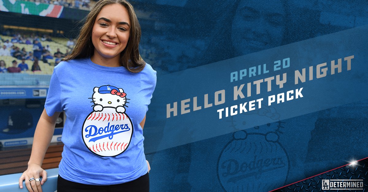 Los Angeles Dodgers on X: Celebrate Hello Kitty Night at Dodger Stadium on  April 20! Purchase a special ticket pack to get this exclusive T-shirt.  Then, stay after the game to enjoy
