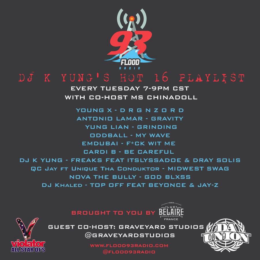 ThisisOddBall's tweet photo. New single “My Wave” made the Hot 16 playlist on @Flood93Radio #Shade45 #violatordjs thank you @djkyung #respectdjs https://t.co/DCjee6DPNf