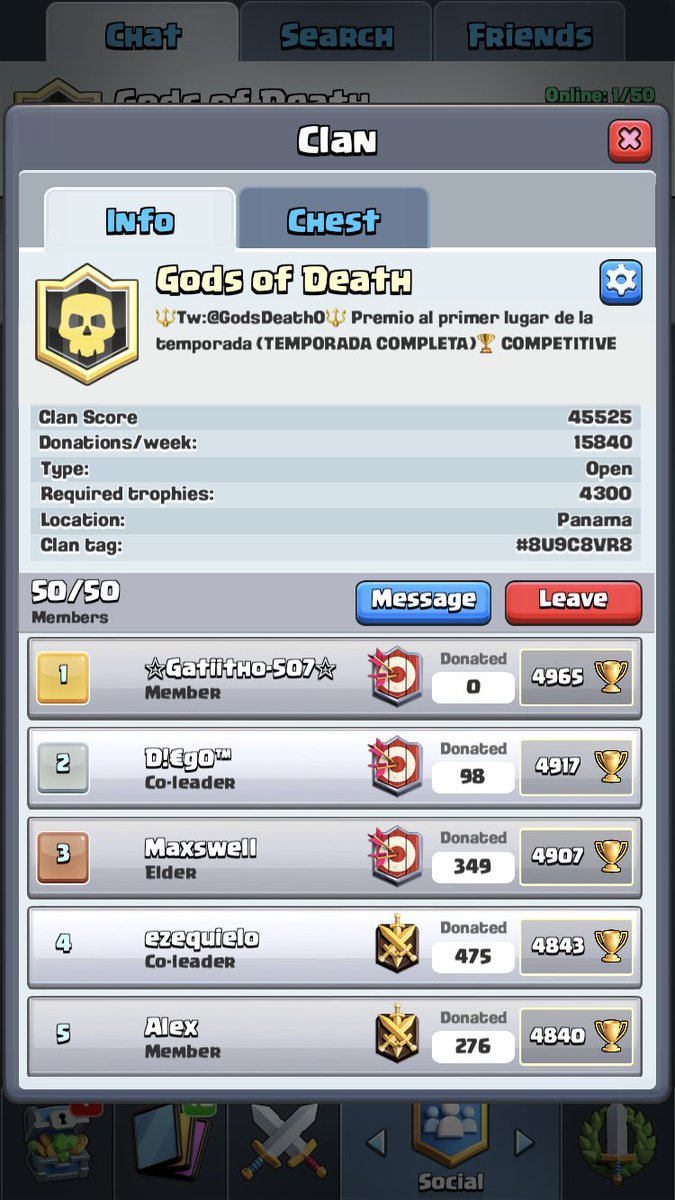 God excelente fin de temporada!!

No olviden tenemos un PREMIO en ladder cada temporada 🔱

Nada mal ✅

Top Mx🇲🇽: #150💥
Top PNM🇵🇦: #11-12 💥