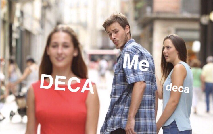 washedup_Benny's tweet photo. When people don’t capitalize DECA
#DECAMemeMonday https://t.co/K4FGEzxjKe