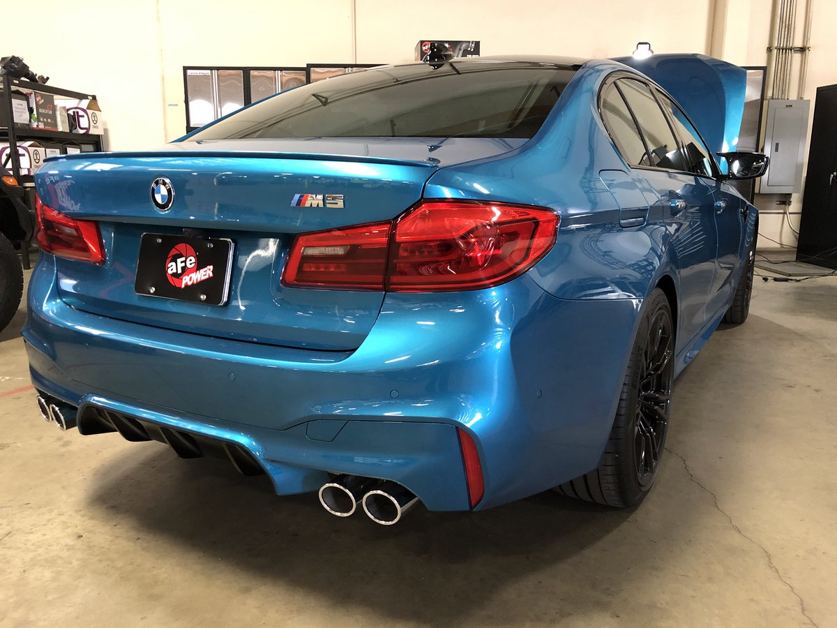 Shoutout to _bimmergirl (IG) for dropping off her beautiful new M5 with us for development 🙌 This BMW is a beast!
.
.
#afepower #bmw #bmwm5 #2018m5 #m5bmw #afeintake #bmwm #bmwmperformance #bmw_m_nation #bmwmotorsport