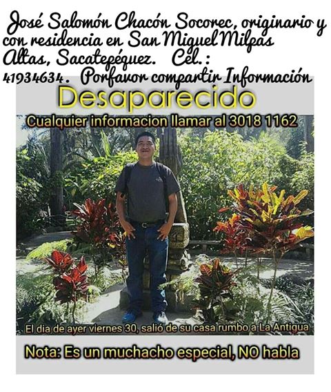 Familiares solicitan ayuda para ubicar a un hombre desaparecido. ¡Comparte con un RT! | #ServicioSocialGT