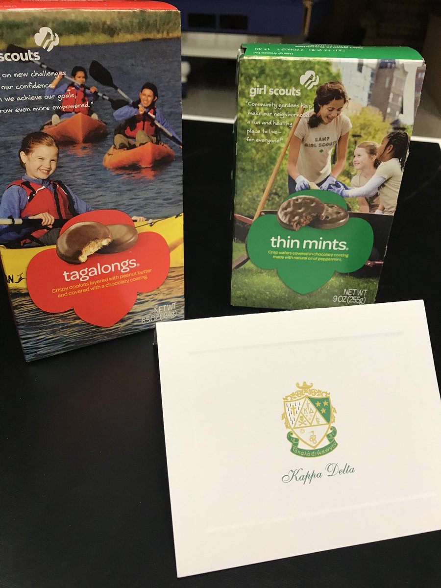 You already know... it’s Girl Scout cookie season. Thanks <a href="/kdalphanu/">kappa delta ☘️</a> for the cookies!