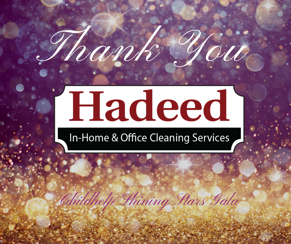 Thank you <a href="/HadeedServices/">Hadeed Cleaning</a> for supporting the 3rd Annual <a href="/Childhelp/">Childhelp</a> Shining Stars Gala! Grateful to have you standing with us in the fight against child abuse! #CHShiningStars #lightandhope #ChildhelpImpact #FiveTooMany