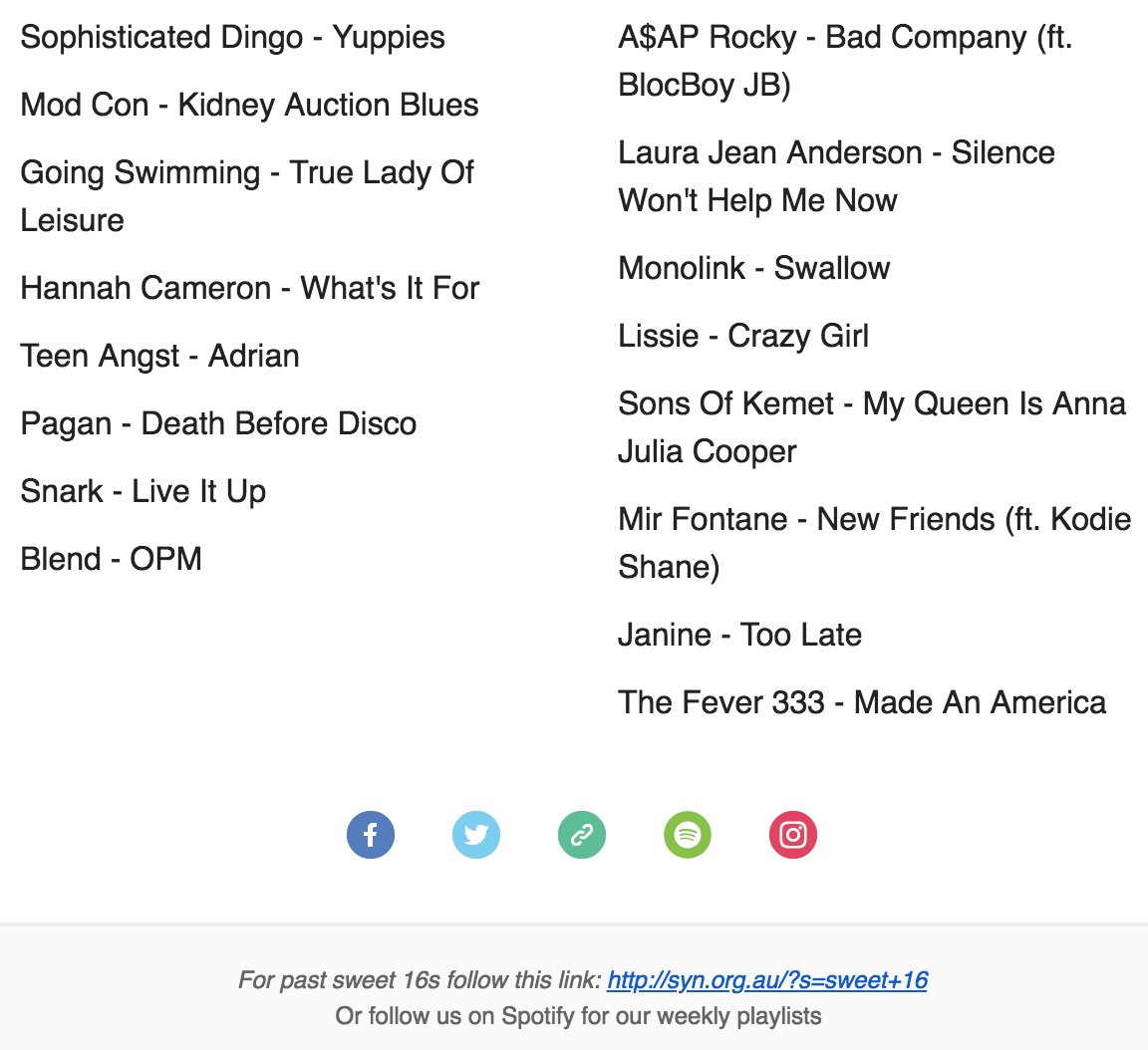 Ride the sugar rush from Easter weekend through with this week's Sweet 16! 🍫 Local Feature Album (Press Club - Late Teens) INTL Feature Album (<a href="/theweeknd/">Abel Tesfaye</a> - My Dear Melancholy) + 16x LOCAL &amp; INTL tracks 😁

spoti.fi/2uGErgv