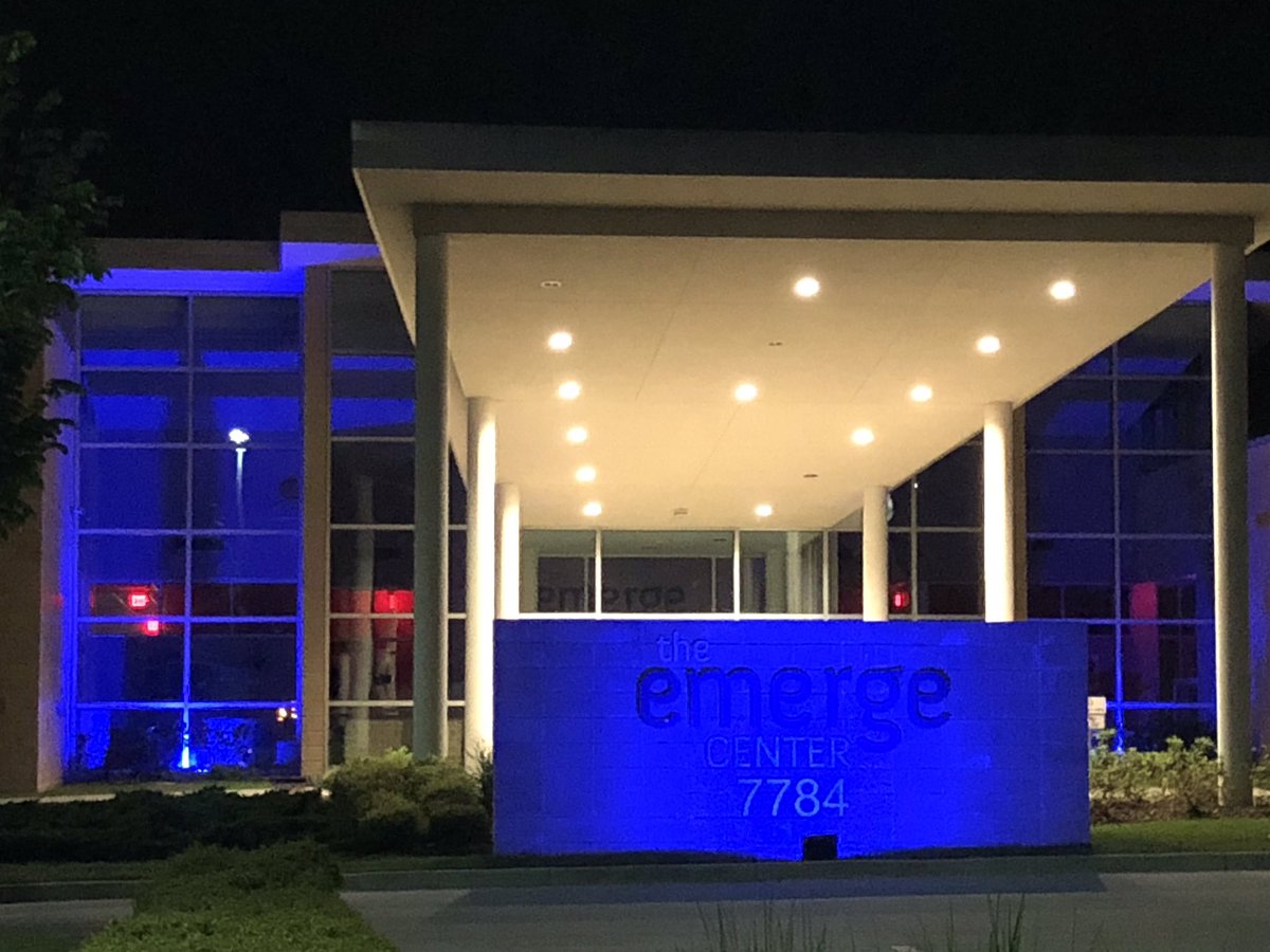EmergeLA's tweet photo. Doing our part to #LightItUpBlue to promote greater understanding and acceptance of those living with autism ๐ #WorldAutismAwarenessDay #WorldAutismDay #GoBR #EmergeLA https://t.co/q7AFtuu3Eg