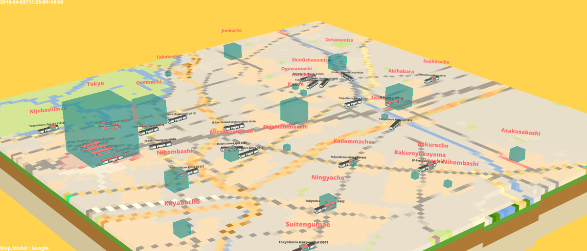 webtrainmap's tweet image. 神田駅周辺の現在の様子をお届けします。
train.utautattaro.com 

#ウェブゲージ