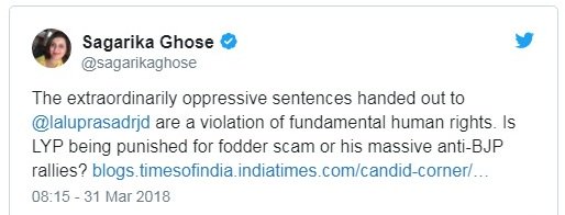 It is difficult to express disgust when one sees journalists busy portraying the innocence of this convicted rustic criminal. For the liberal journalist cabal, all that matters is their agenda. Look at how they talk about a convicted political accused of many scams: