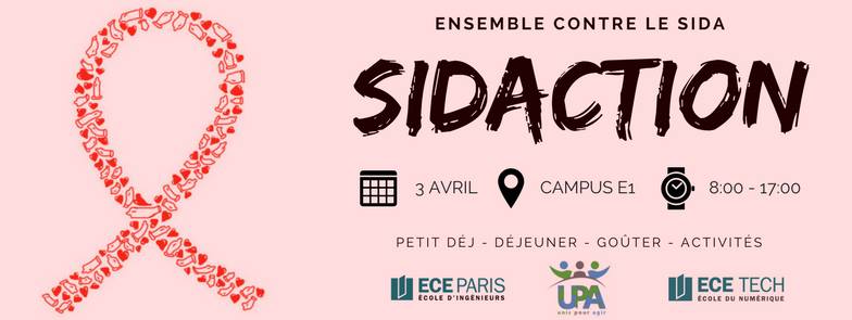 Chaque année <a href="/UPAUnisPourAgir/">UPA Unis Pour Agir</a> organise sa journée du Sidaction. 

Des activités, des lots à gagner, de la prévention … un bon moyen de parler d’un sujet important tout en passant un bon moment ! L’ensemble des fonds récoltés sera reversé au Sidaction.

#vieassoece #sidaction