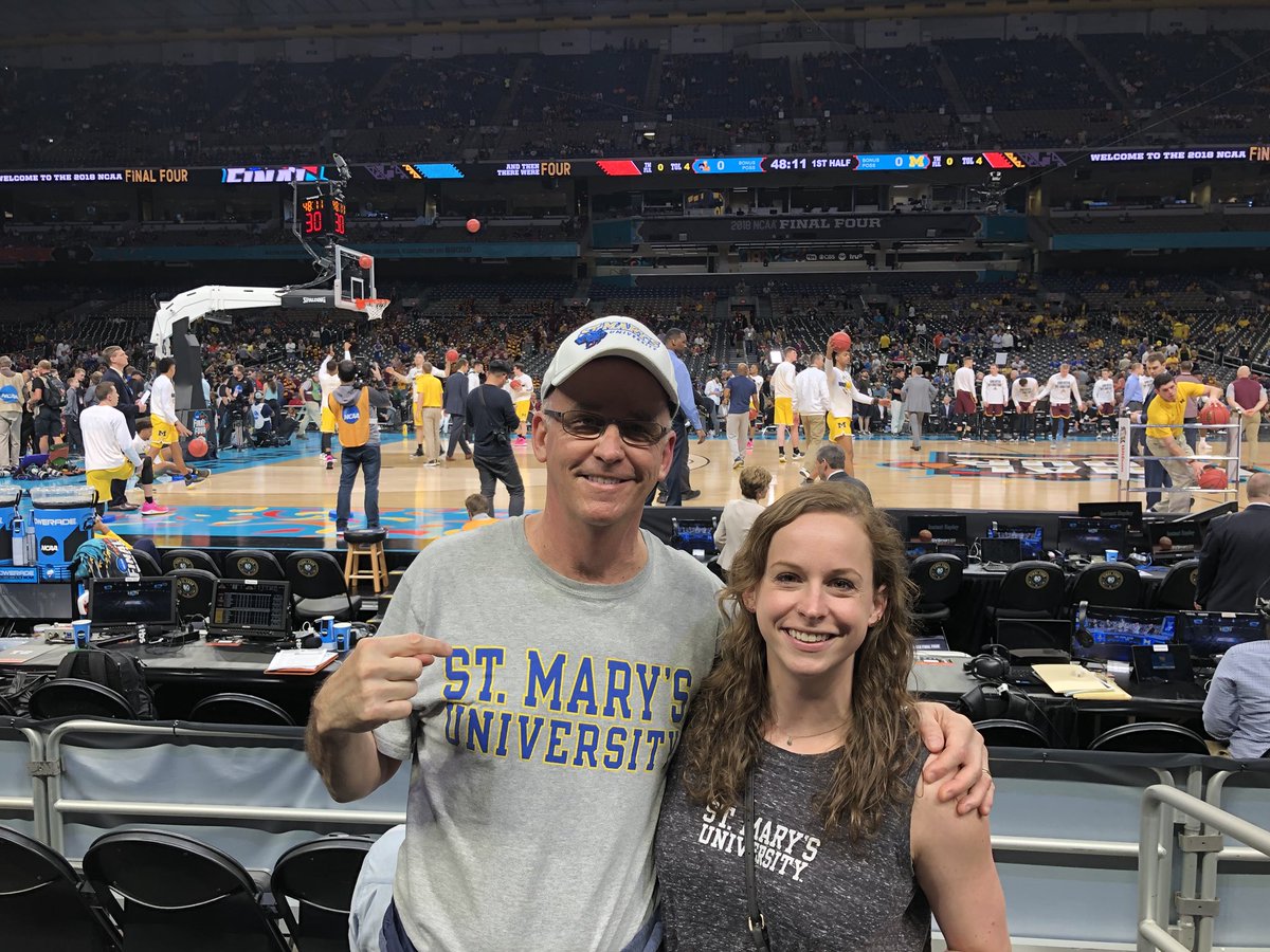 StMUprez13's tweet photo. My daughter and I had fun at the #FinalFour! Those guys were good, but not as great as @StMarysU! Go Rattlers! https://t.co/o273IOMVAL