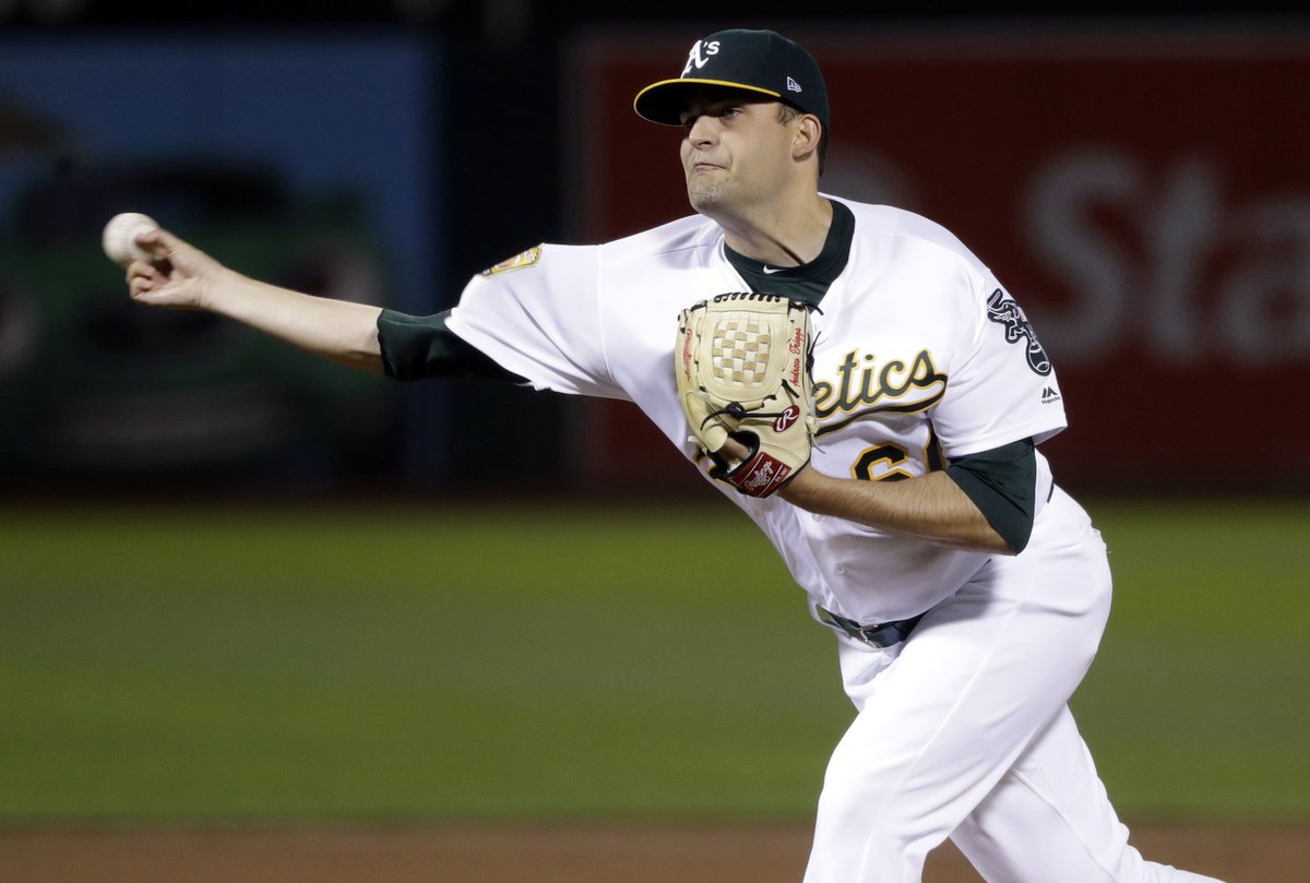 Now that's a strong first start of the season. 

5 IP, 4H, 1R, 7K.
#RootedInOakland