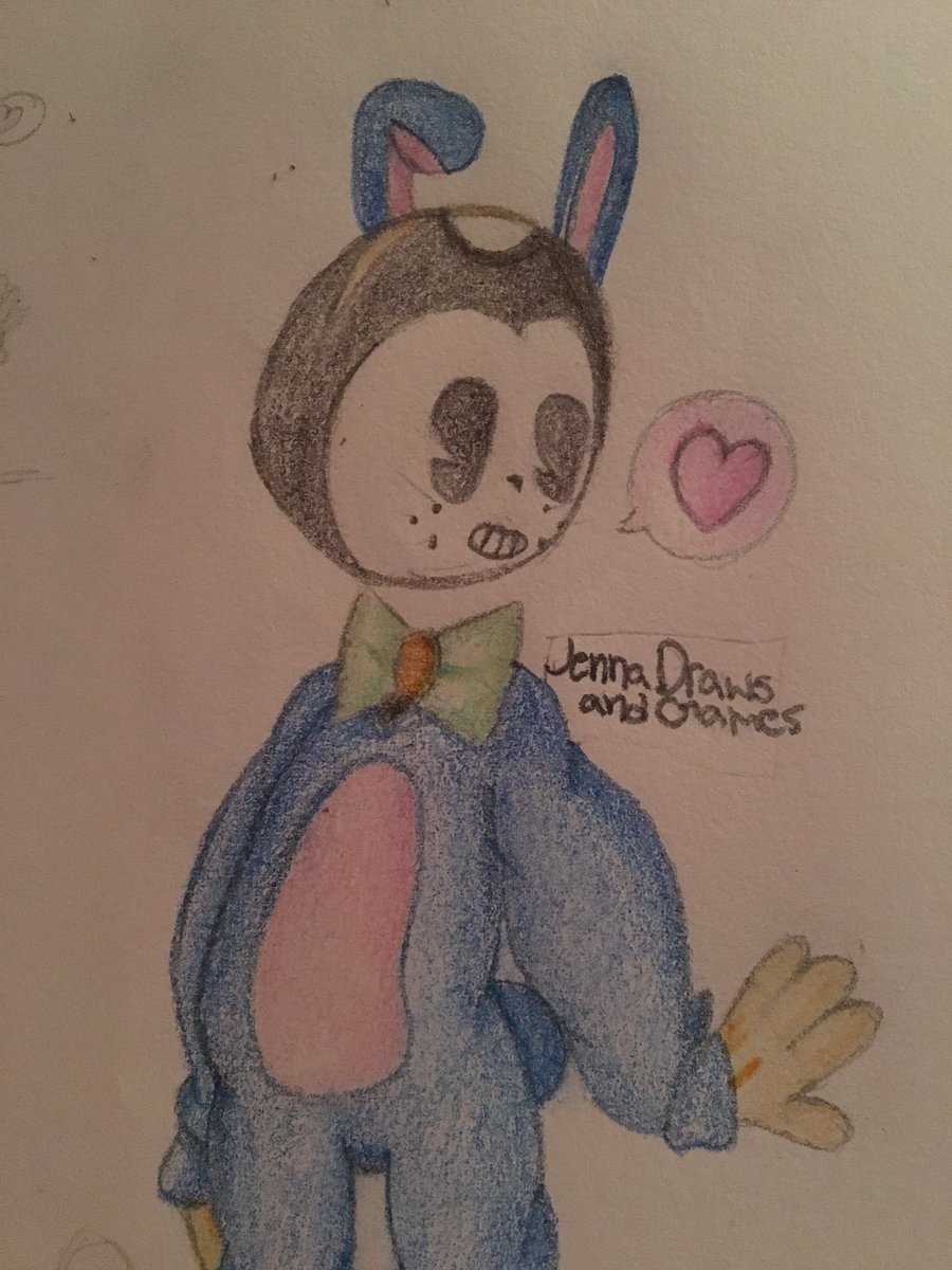 JennaDrawsnGame's tweet photo. I accidentally missed Easter this year, so I made this in a Instagram live stream. @themeatly #Bendy_and_the_ink_machine #Easter2018 #bendy https://t.co/IH7W3zQBEx