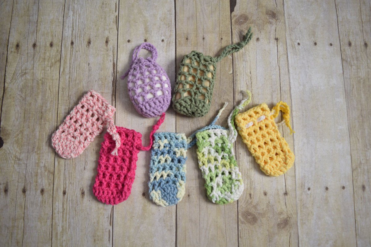 Cinsknits's tweet photo. Soap Saver - Soap Sack - Soap Bag - Soap Holder - Bar Soap Holder - Soap Sleeve - Set of 3 https://t.co/nJldTxHZ9S #Etsy #handmade #SoapSack https://t.co/fEFVDdDi3c