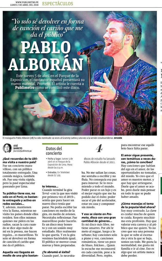 VanessaCG6's tweet photo. Estamos súper felices de tenerte de nuevo en Perú @pabloalboran  es algo maravilloso..ya no queda nada para el 05/04 #PrometoTourPeru #SoyLegionPeru ya llega el día mas esperado...woow felicidad plena 😍 @WorkShowsPeru  @LegionAlboranPe  @RadioCorazonPe  😊GRACIAS https://t.co/D3gxEXkpsT