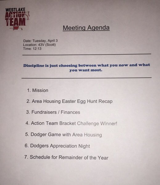 actionteamwhs's tweet photo. Tomorrow in Rm 43V at 12:13 we are having a meeting! We will be discussing our star event, the Dodger Game and the winner of the Action Team Bracket challenge! https://t.co/TiZ1URP6kR