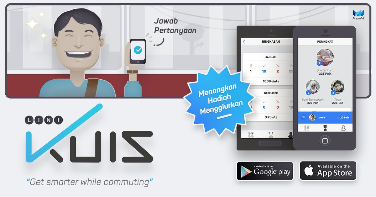 Commuters, gue udah jawab pertanyaan di #LiniKuis, ikutan yuk! Ada hadiah total 1 juta lho. linikuis.linikini.id/p/P92jr