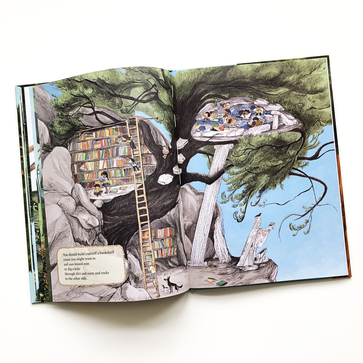 littlelitbooks's tweet photo. With gorgeous illustrations and beautiful, rhythmic language, this book devoted to the age-old pastime of treehouse-building and dwelling has all the makings of a new classic.

P.S. Visit @CarterHiggins — she’s giving away a copy! 🌳

#carterhiggins #emilyhughes #kidlitwomen https://t.co/Gl4aXpxO0E