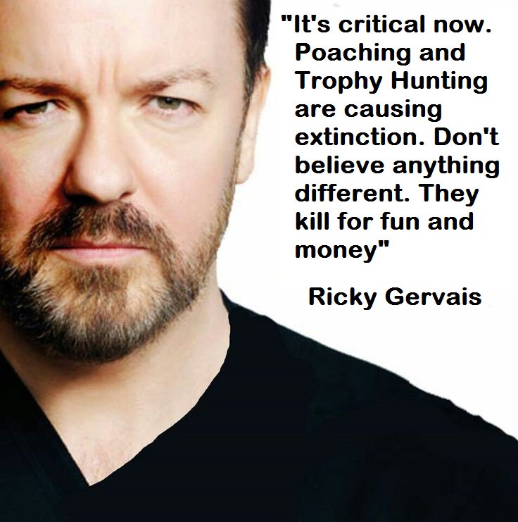 Protect_Wldlife's tweet image. #ThoughtForTheDay from @RickyGervais. Once again Ricky gets it spot on!

Hunting and Poaching is #WildlifeCrime!

#Wildlife are #WorthMoreAlive!