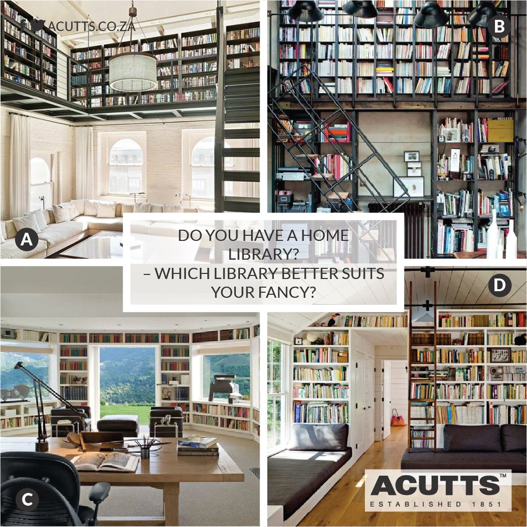 AcuttsSA's tweet photo. Do you have a home library?

Which of the below libraries better suits your fancy?

#TrustYourAgent #TheAcuttsWay #realestate #property #sales #success https://t.co/dE6G6oRYly