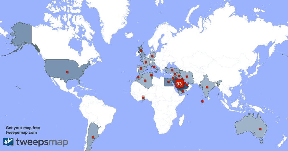 لدي 19 متابعين جدد من المغرب, وبلدان أخرى خلال الأسبوع الماضي tweepsmap.com/!011shagra