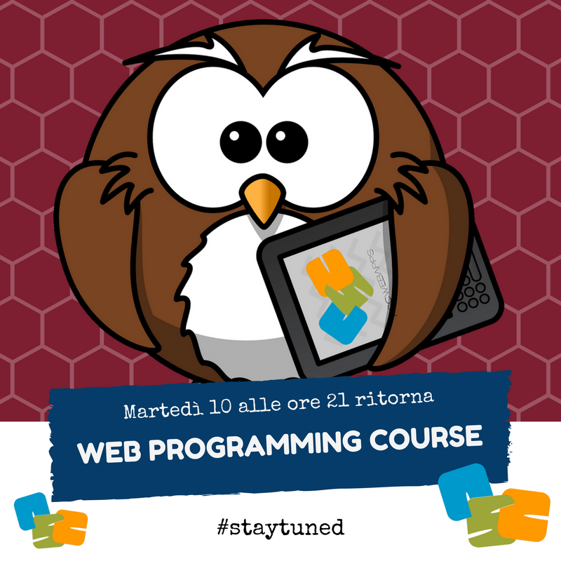 AscWebApps's tweet photo. Questa settimana l'appuntamento con il #webprogrammingcourse salta. Ci rivediamo martedì 10 alle ore 21! #StayTuned https://t.co/DCRo6VS3gw