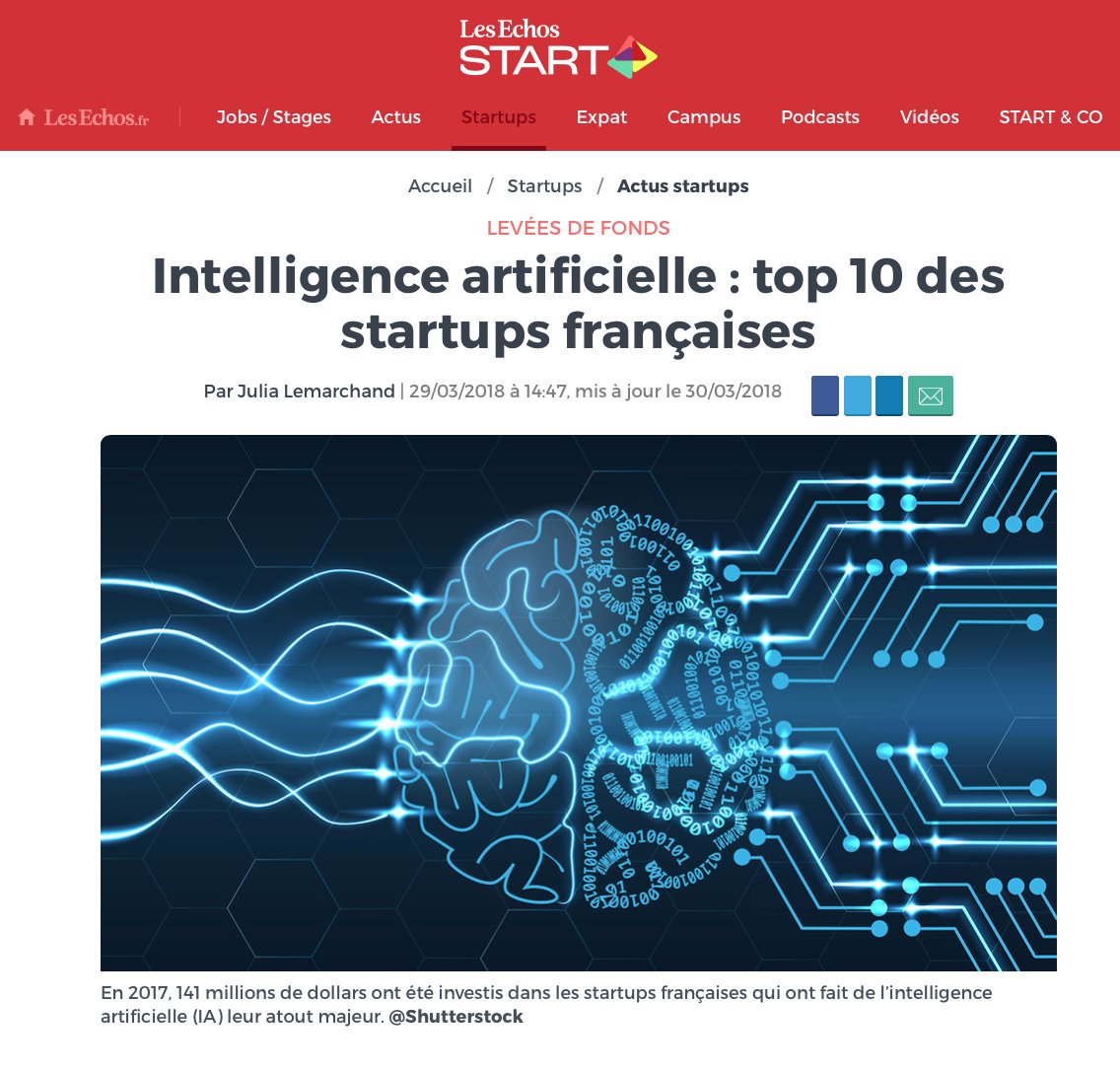 antoinegay's tweet photo. Les 10 startups qui comptent dans le secteur de l’IA en France. Fierté : ma sœur @twitt_ol chez @SOPHiAGENETICS et moi chez @linkfluence , via @EchosStart @JuliaLemarchand #proud #dataintelligence #insightmining #smm #socialdata #cm #sociallistening #ereputation #AI #IA https://t.co/4bOqlTKHdL