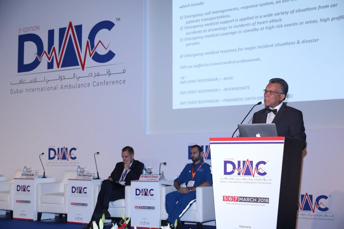 DIAConference's tweet photo. Dr Abu Hassan Asaari Abdullah, Senior Consultant, Head of Department of Emergency Medical and Trauma Services at Hospital Kuala Lumpur at the 3rd edition of Dubai International Ambulance Conference held in March @DubaiWorldTrade 
Log on to https://t.co/eGe8gLK9f3 for more updates https://t.co/Lx3LPNrmoC