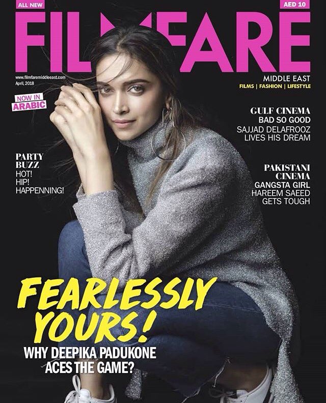 TheDeepikaFC's tweet photo. Deepika Padukone on the cover of Filmfare Middle East Magazine's April 2018 Issue ❤️ https://t.co/av9HxwF70x