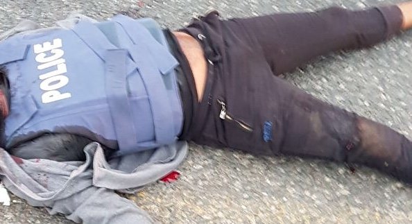 crimeairnetwork's tweet photo. ARMED ROBBERY FOILED : NELSPRUIT. MP. MONEY TRUCK HIT. ONE PERP WEARING SAPS BULLET PROOF SHOT &amp; KILLED BY GUARDS. https://t.co/45ImpkTmDC