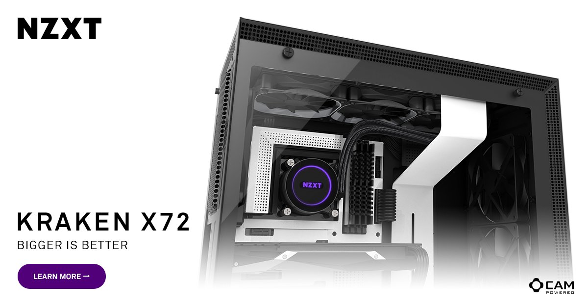 Nzxt A Mighty Cooler For Mighty Needs Check Out The Kraken X72 360mm Aio Liquid Cooler T Co Ttmbothtxx