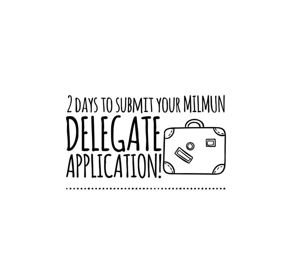 milmun's tweet photo. Are you ready for #MILMUN2018? 
Did you pack your bag? 
Did you know that there are only two days left to submit your application?
Take NOW the chance to be one of our delegates at #MILMUN2018 and apply! https://t.co/oEALiJH9lW https://t.co/MbnHRipKZQ