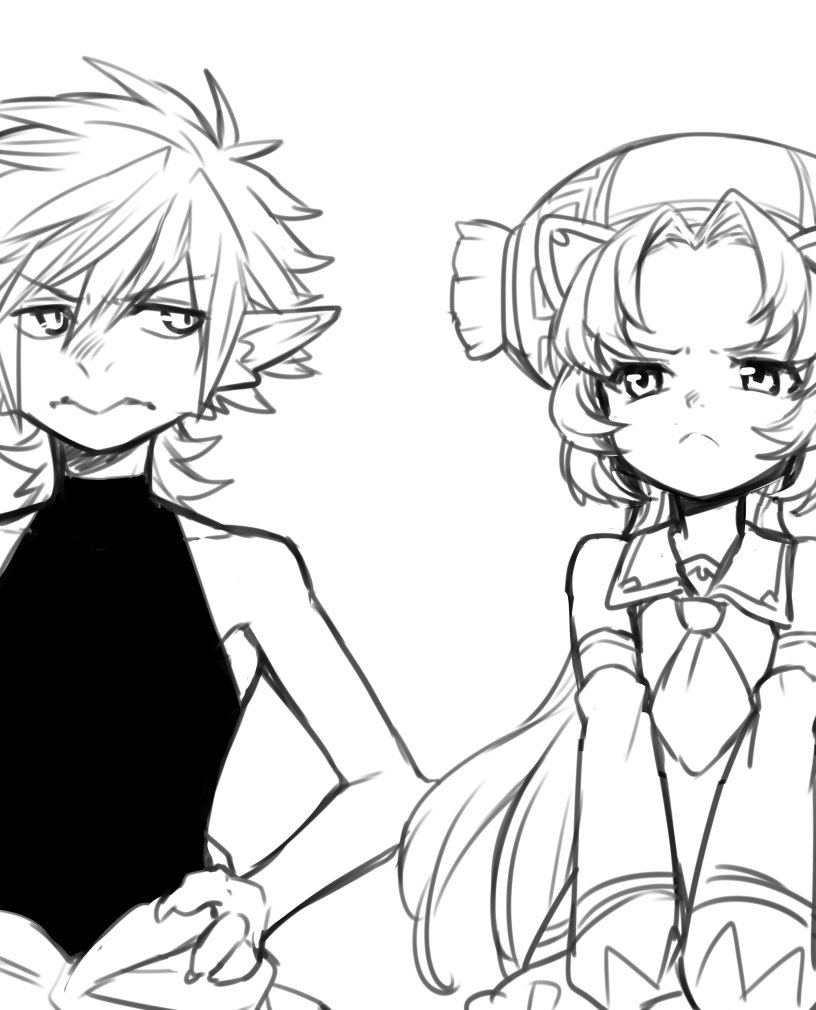 女の子と竜弟のらくがき 