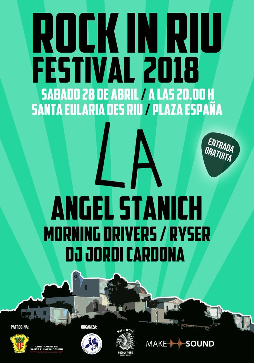 makesoundibiza's tweet photo. Hola @RockInRiu 2018!!
Hola @LAtheband , hola @angelstanich , hola @MorningDrivers , hola Ryser!!! 

28 de abril, 20h, SANTA EULARIA DEL RIU! https://t.co/WLm71UQwEf
