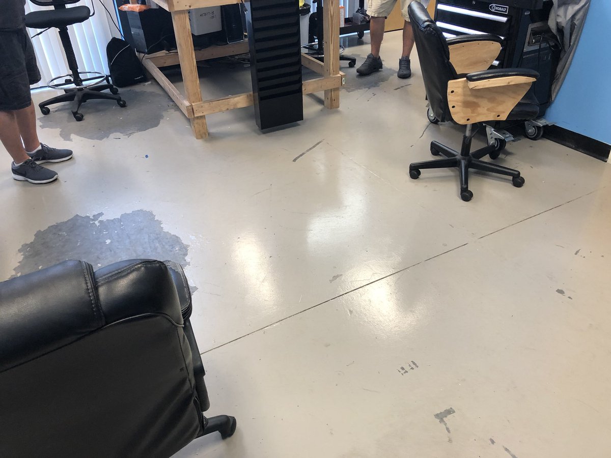 IntegrityStone1's tweet image. Epoxy paint looks great when applied, but within time it does what is supposed to do, removing it can be pretty messy and hard to do as the paint can sink into the pores of the concrete, here is one in bad shape, we cleaned it up and polished it to a semi gloss finish. #concrete