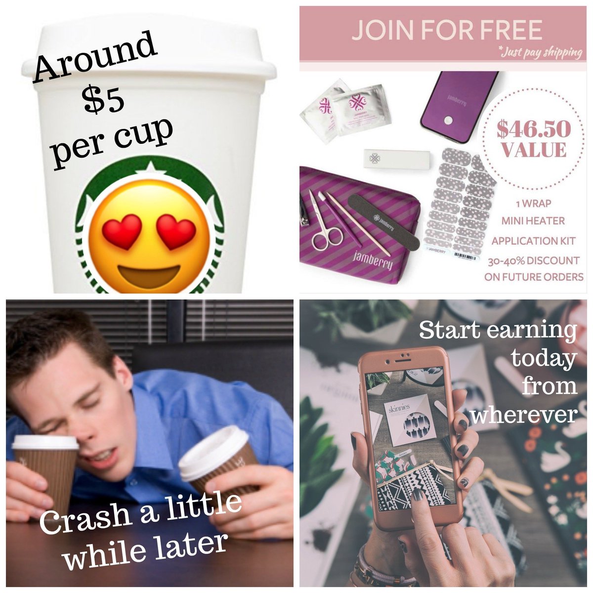 GirlsGirlNails's tweet photo. Let's be real . . . what's the better investment in YOUR future?

Find out more here https://t.co/t1fpcuzp0I

#coffeecrash #earnwhereyouare #beautifulinvestment #bossbabe #beyourownboss  #sidehustle #igetpaidforprettynails #beautifullypaid #investinyou https://t.co/IAskrZ5EU7