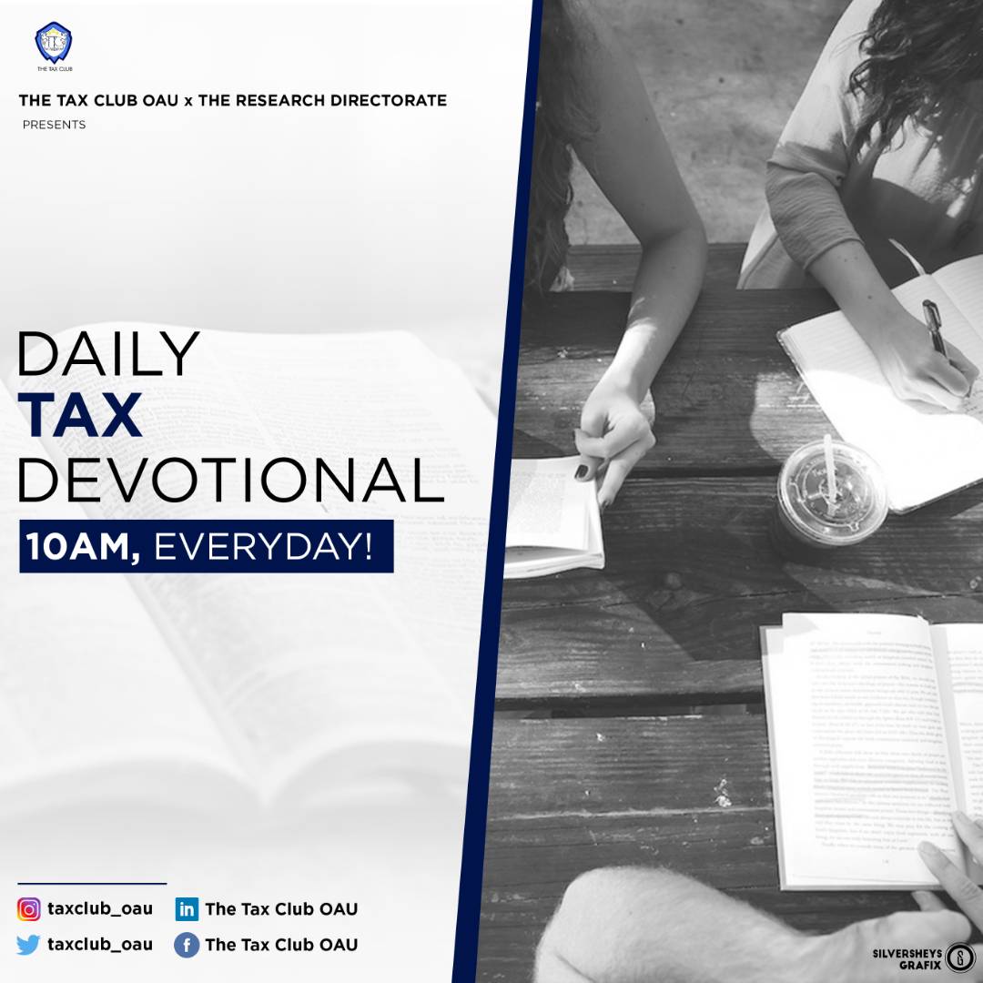 thetaxcluboau's tweet photo. Less than an hour to the Daily Tax Devotional #taxcluboau #dothetask #paythetax https://t.co/Fe3DGIhoAI