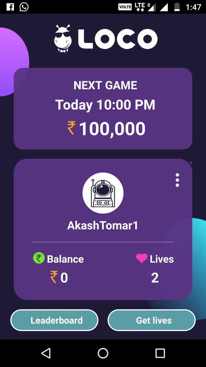 AkkuTomar's tweet photo. @GetLocoNow 
I'm having two life and I gave right answer . But again eliminate me without any reason. What are you doing loco team??. Should I uninstall your app?? https://t.co/XcaoI4tqlI