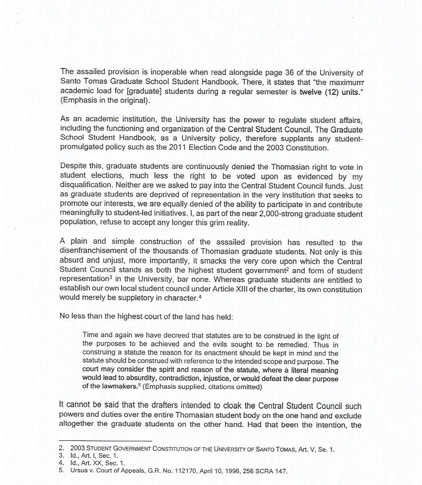 TomasinoWeb's tweet photo. READ: Disqualified treasurer candidate Rome Voltaire Gomez files appeal against his disqualification from the elections. #USTHalalan2018 #RightClick2018 https://t.co/aaRbemS6yU