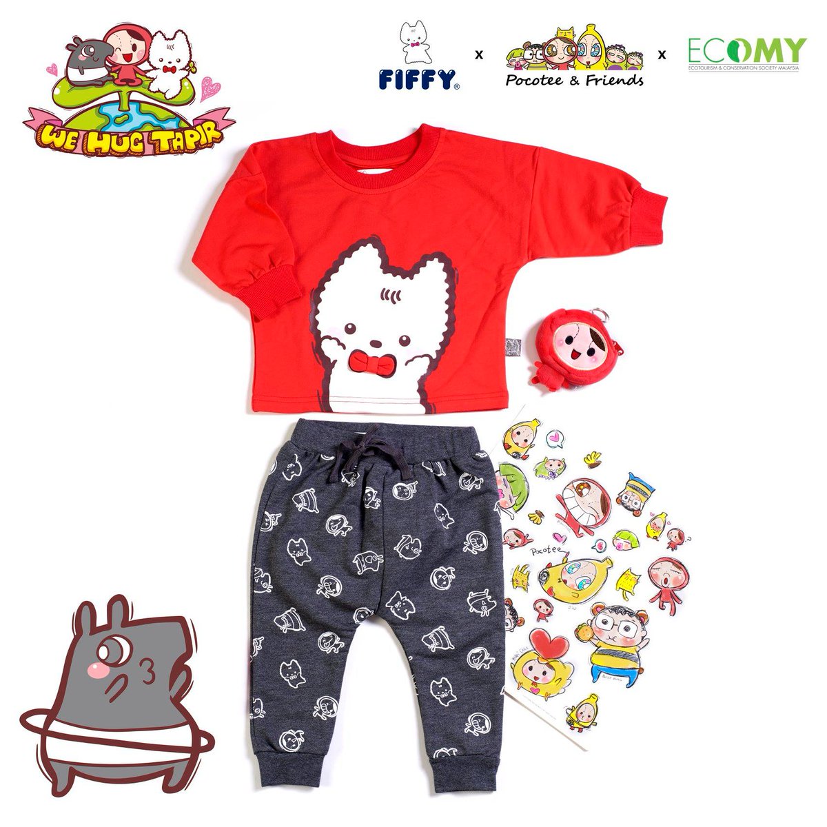 daniel_leong11's tweet photo. Fiffybaby x Pocotee &amp; Friends x Ecotourism &amp; Conservation Society Malaysia - ECOMY

#fiffybaby #PocoteeAndFriends #Ecomy #WeHugTapir #Baby #Clothing #rompers #cute #kids #kid #licensing #character #Malaysia #adorable #fashion #trendy #nice #love #tapir https://t.co/sJ0axgjbGi