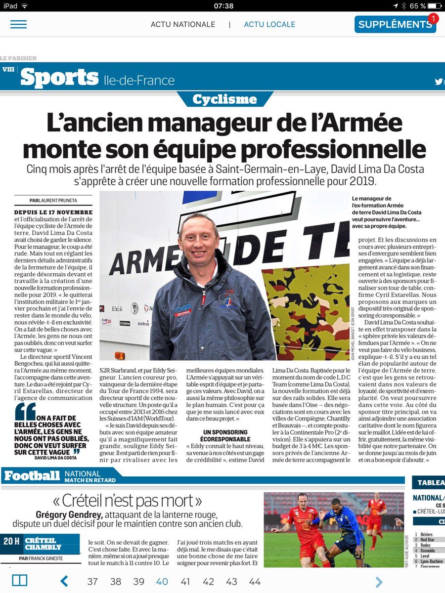 Après l’annonce de la fin de l’équipe armée de Terre, David Lima Da Costa s’est lancé dans la création d’une nouvelle structure pour la saison 2019.Associé à Vincent Bengochea, Cyril Estarellas et Eddy Seigneur, ce nouveau staff se donne jusqu’à fin juin pour finaliser son projet